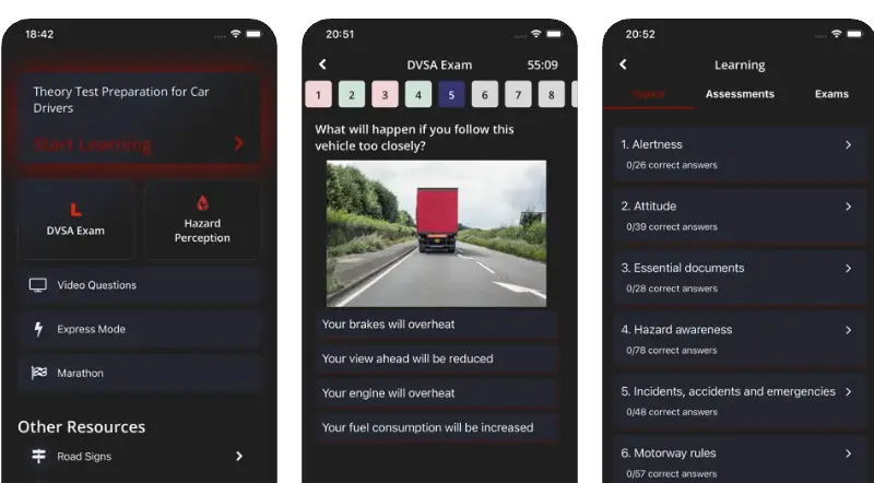 Driving Theory Exam Kit - Cross-platform mobile app development project